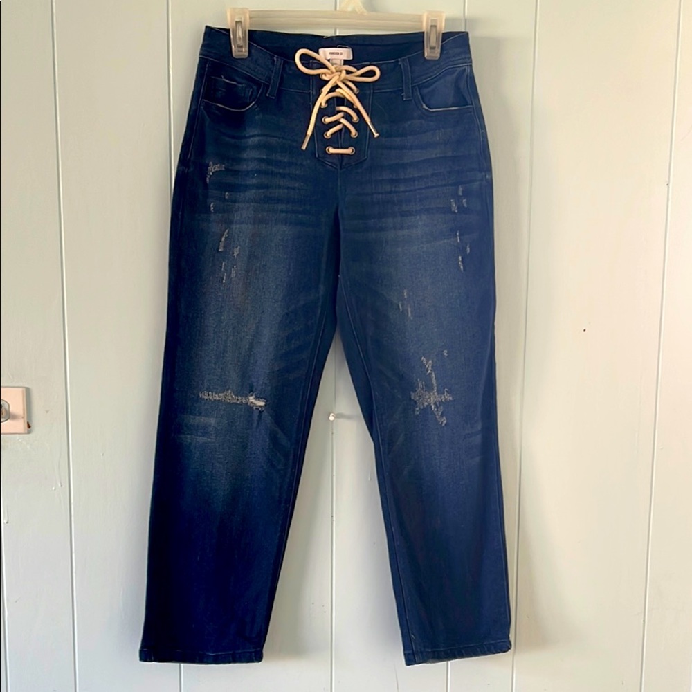 NWOT Forever 21 lace-up denim jeans